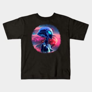 Alien Wisdom Psychedelic Scifi Art Kids T-Shirt